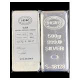 1/2 Kilo:  .999 Fine Silver Bar