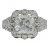 10kt Gold 2.27 ct VVS European Cut Diamond Ring