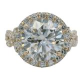 10kt Gold 5.17 ct Round Cut VS Lab Diamond Ring