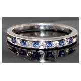 Brilliant Sapphire & Lab Diamond Band
