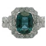 10kt Gold 3.86 ct Lab Alexandrite & Diamond Ring