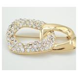 Yves Saint Laurent Rhinestone Gold Brooch