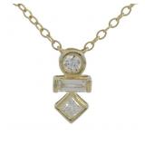 10kt Gold 1/4 ct VS Fancy Cut Diamond Necklace