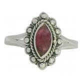 Marquise Cut Genuine Ruby Ring