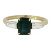 14k Gold 1.92 ct Nat. Sapphire & Lab Diamond Ring
