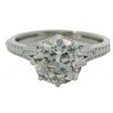 10k Gold 2.10 ct Old European Cut Lab Diamond Ring
