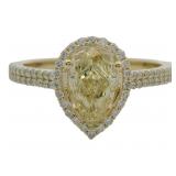 10kt Gold 1.41 ct Yellow Lab Diamond Ring