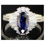 Platinum 2.34 ct Natural Sapphire & Diamond Ring
