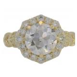 10k Gold 2.76 ct Old European VS Lab Diamond Ring