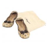 Ferragamo Leopard Print Flat Shoes size 4