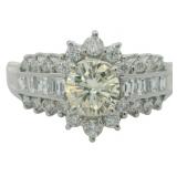 Platinum 1.38 ct Natural Yellow Diamond Ring