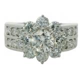 Platinum 2.01 ct Natural Round Diamond Ring