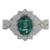 10kt Gold 2.60 ct Lab Alexandrite & Diamond Ring