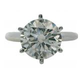 14kt Gold 3.07 ct Round Cut Lab Diamond Ring