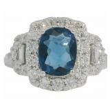 Oval 3.50 ct Sapphire & Diamond Ring