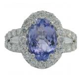14kt Gold 4.78 ct Tanzanite & Lab Diamond Ring