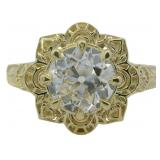10k Gold 2.15 ct Old European VS Lab Diamond Ring