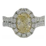 Oval Cut 2.16 ct Fancy Yellow VS Lab Diamond Ring