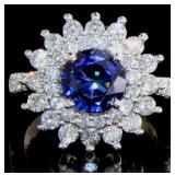 14k Gold 4.70 ct Sapphire & Diamond Ring