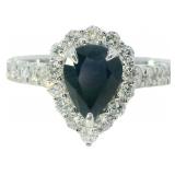 Oval Natural 2.27 Sapphire & Diamond Ring