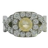 Brilliant 2.06 Yellow Sapphire & Diamond Ring