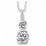 Brilliant 1.03 ct VS Lab Diamond 2 Stone Necklace