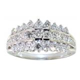Brilliant 1.00 ct 3 Row VS Lab Diamond Dinner Ring