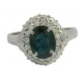 Platinum 2.69ct Natural Sapphire & Diamond Ring
