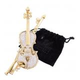Swarovski Violin Motif Brooch