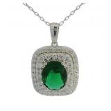 Oval 4.50 ct Emerald & Diamond Necklace
