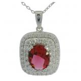 Oval 4.50 ct Ruby & Diamond Necklace