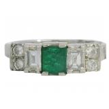 Platinum 1.03 ct Natural Emerald & VS Diamond Ring
