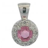 Brilliant 1.52 ct Pink Ruby & Lab Diamond Pendant