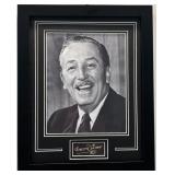 Walt Disney Framed Photo W/ Facsimile Signature