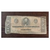 1864 $1 Confederate States of America Note