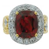 Brilliant 6.40 ct Lab Pink Ruby & VS Diamond Ring
