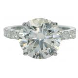 14kt Gold 4.32 ct Round VS Lab Diamond Ring