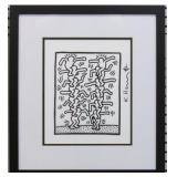 People Ladder Framed Giclee by Keith Haring