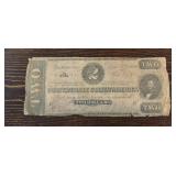 1862 $2 Confederate States of America Note