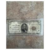 1929 $5 Cleveland Federal Reserve Bank Note