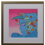 Blue Planet Lady Framed Giclee by Peter Max