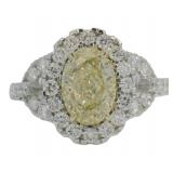 Brilliant 2.17 ct Fancy Yellow VS Lab Diamond Ring