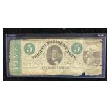 1862 $5 Virginia Treasury Note