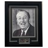 Walt Disney Framed Photo W/ Facsimile Signature