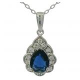 Pear Cut 1.30 ct Sapphire & Diamond Necklace