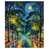 Starry Street Lights 1 LTD EDT Canvas Van Gogh LTD