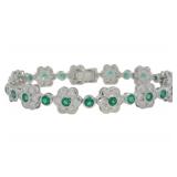 Elegant 15.36 ct Emerald & Diamond Bracelet