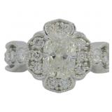 14kt Gold 2.68 ct Cushion Cut VS Lab Diamond Ring