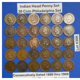 1880-1909 Complete Indian Head Penny Date Set