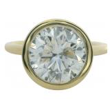 14kt Gold 3.00 ct Round VS Lab Diamond Ring